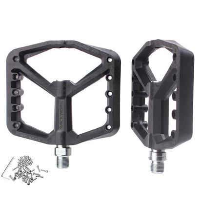 RACEWORK RK579 1pair Bicycle Wide Anti-slip Bearing Pedal Nylon Pedal(Black) by RACEWORK