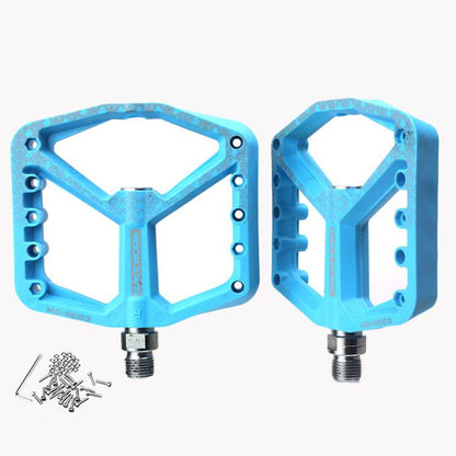 RACEWORK RK579 1pair Bicycle Wide Anti-slip Bearing Pedal Nylon Pedal(Blue) by RACEWORK