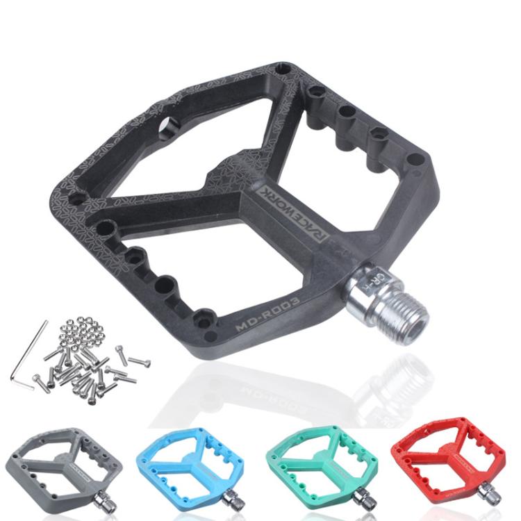 RACEWORK RK579 1pair Bicycle Wide Anti-slip Bearing Pedal Nylon Pedal(Gray) by RACEWORK