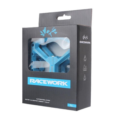 RACEWORK RK579 1pair Bicycle Wide Anti-slip Bearing Pedal Nylon Pedal(Blue) by RACEWORK