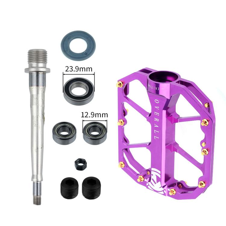 RACEWORK D029 CNC Triple Bearing Hollow Anti-slip Bicycle Pedals(Purple) by RACEWORK