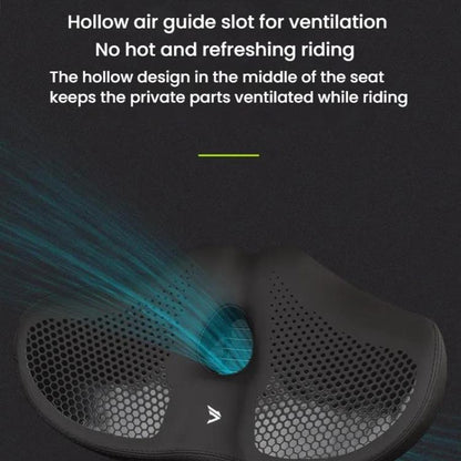 FMFXTRA Thickened Bicycle Saddle Mountain Bike Shaped Saddle, Color: Black+Tail Light by FMFXTRA