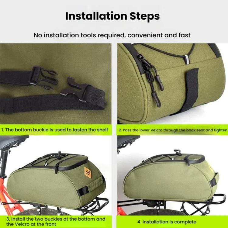 BELIROW Bicycle Rack Tail Bag Folding Bike Quick Release Pannier Bag(Army Green) by BELIROW