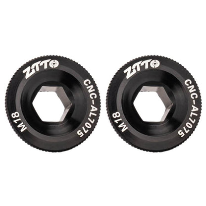 2pcs ZTTO Bicycle Aluminum Alloy Crank Cover Mountain Bike Crank Screws, Style: M18 Black by ZTTO