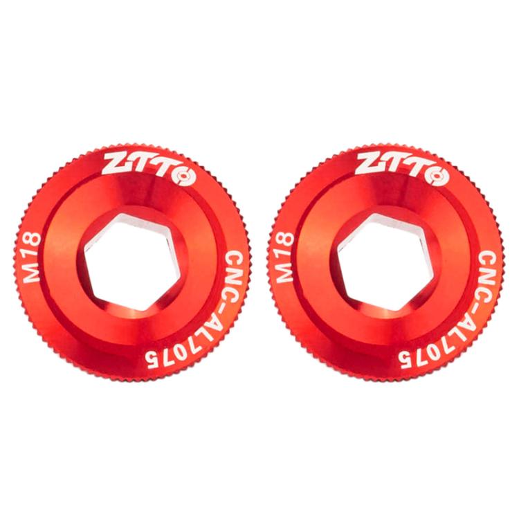 2pcs ZTTO Bicycle Aluminum Alloy Crank Cover Mountain Bike Crank Screws, Style: M18 Red by ZTTO