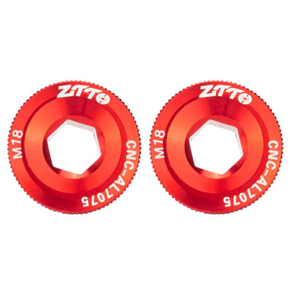 2pcs ZTTO Bicycle Aluminum Alloy Crank Cover Mountain Bike Crank Screws, Style: M18 Red by ZTTO