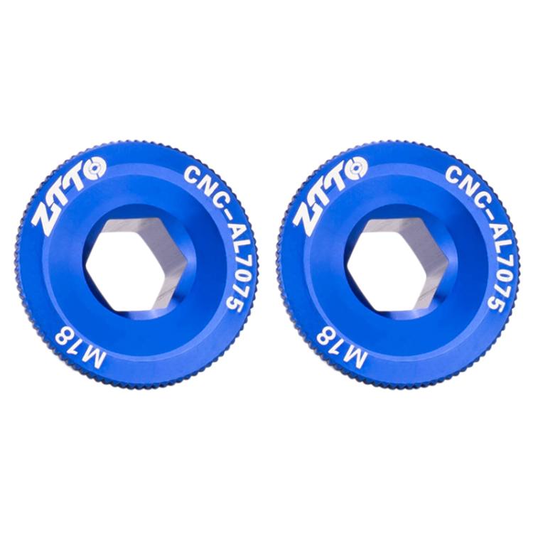 2pcs ZTTO Bicycle Aluminum Alloy Crank Cover Mountain Bike Crank Screws, Style: M18 Blue by ZTTO