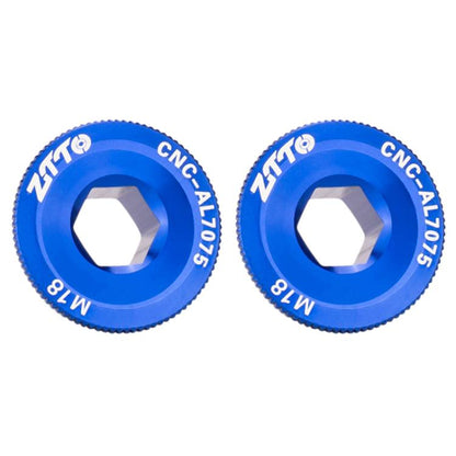 2pcs ZTTO Bicycle Aluminum Alloy Crank Cover Mountain Bike Crank Screws, Style: M18 Blue by ZTTO