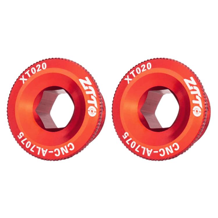 2pcs ZTTO Bicycle Aluminum Alloy Crank Cover Mountain Bike Crank Screws, Style: M20 Red by ZTTO