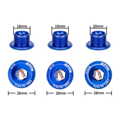 2pcs ZTTO Bicycle Aluminum Alloy Crank Cover Mountain Bike Crank Screws, Style: M20 Blue by ZTTO
