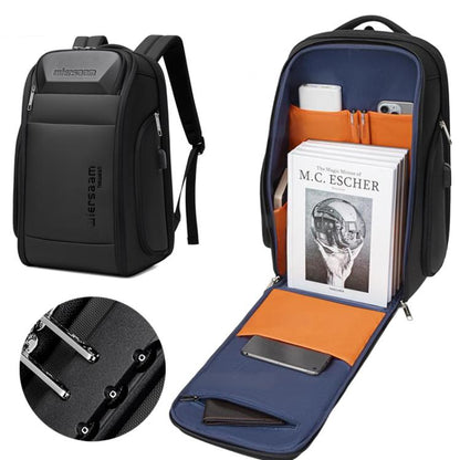 Wiersaam Men Waterproof Anti-Theft Business Backpack Travel Laptop Bag With USB Charging Port & Password Lock Large by wiersaam