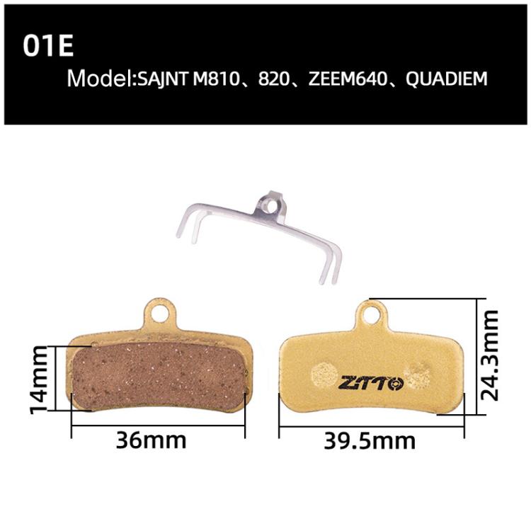 2pairs ZTTO Mountain Bike Full Metal Copper Base Lining Oil Disc Block Brake Pad, Model: MJ-01E by ZTTO