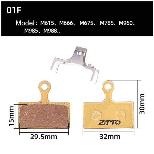 2pairs ZTTO Mountain Bike Full Metal Copper Base Lining Oil Disc Block Brake Pad, Model: MJ-01F by ZTTO