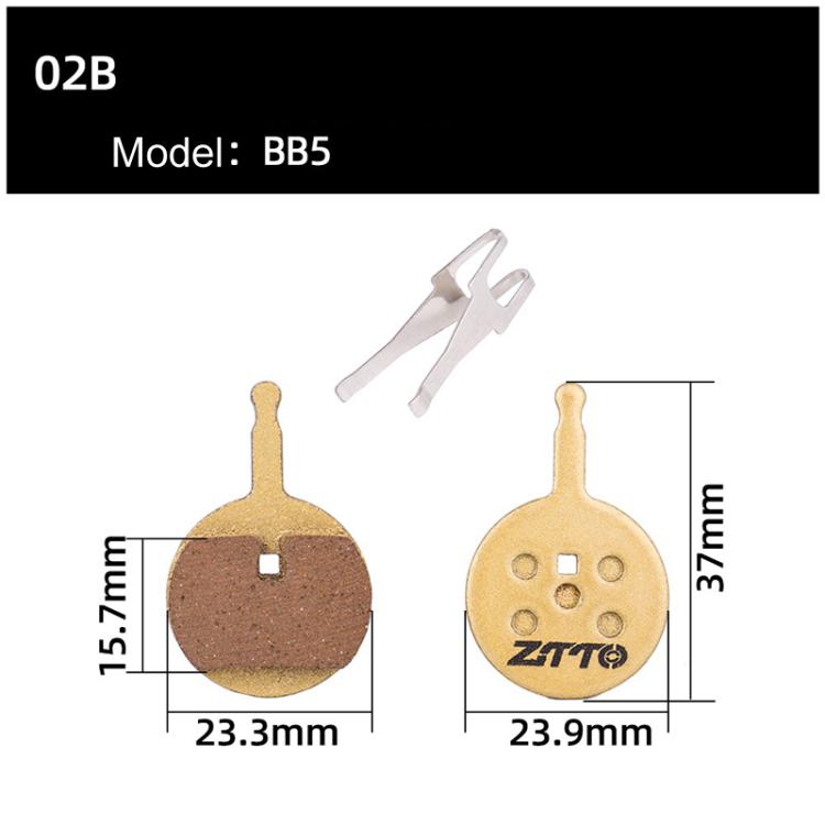 2pairs ZTTO Mountain Bike Full Metal Copper Base Lining Oil Disc Block Brake Pad, Model: MJ-02B by ZTTO