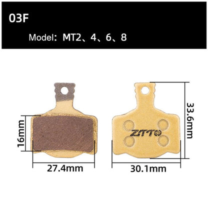2pairs ZTTO Mountain Bike Full Metal Copper Base Lining Oil Disc Block Brake Pad, Model: MJ-03F by ZTTO