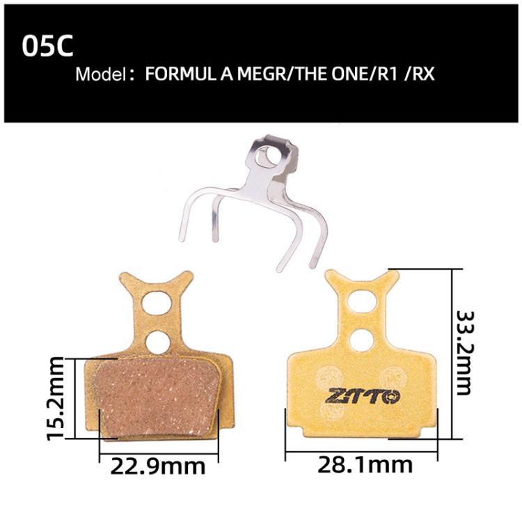 2pairs ZTTO Mountain Bike Full Metal Copper Base Lining Oil Disc Block Brake Pad, Model: MJ-05C by ZTTO