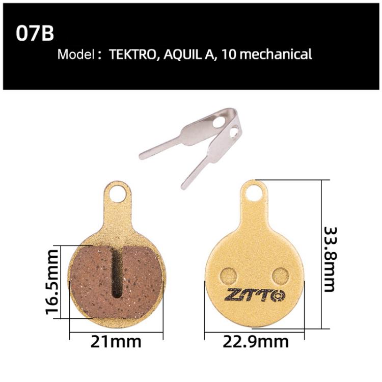 2pairs ZTTO Mountain Bike Full Metal Copper Base Lining Oil Disc Block Brake Pad, Model: MJ-07B by ZTTO