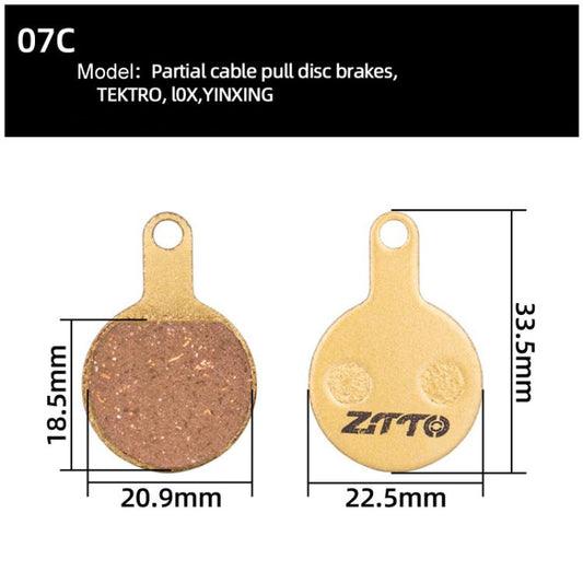 2pairs ZTTO Mountain Bike Full Metal Copper Base Lining Oil Disc Block Brake Pad, Model: MJ-07C by ZTTO