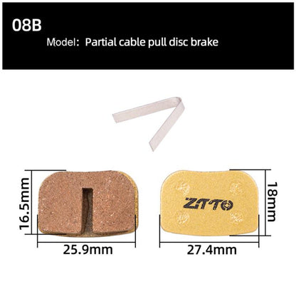 2pairs ZTTO Mountain Bike Full Metal Copper Base Lining Oil Disc Block Brake Pad, Model: MJ-08B by ZTTO
