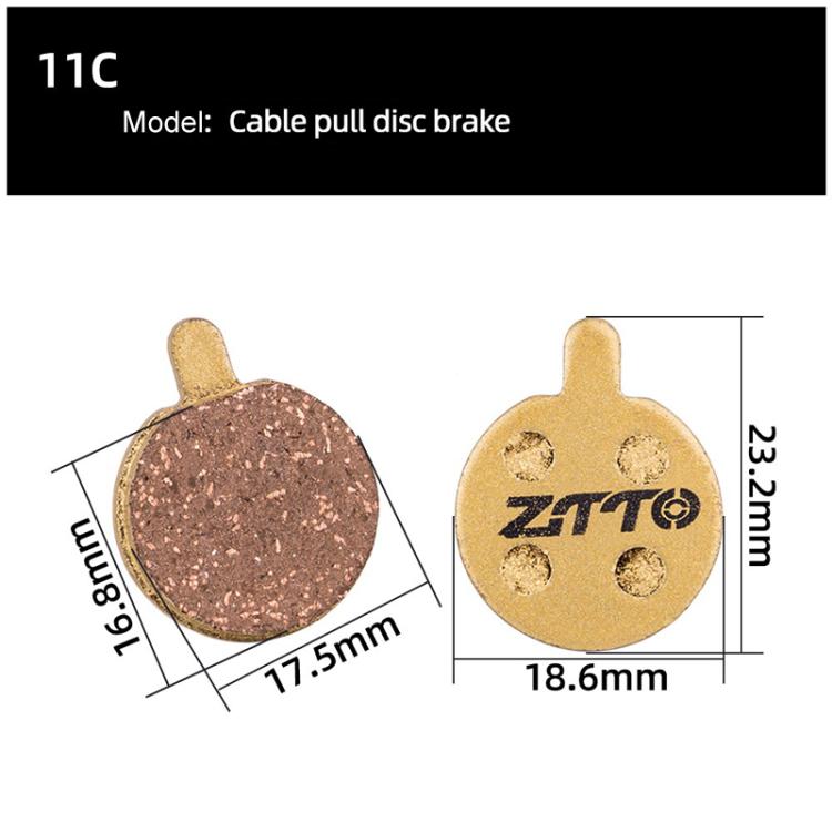 2pairs ZTTO Mountain Bike Full Metal Copper Base Lining Oil Disc Block Brake Pad, Model: MJ-11C by ZTTO