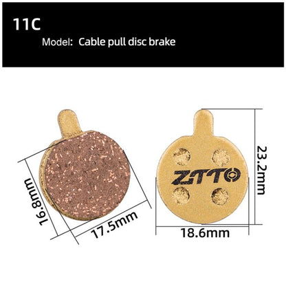 2pairs ZTTO Mountain Bike Full Metal Copper Base Lining Oil Disc Block Brake Pad, Model: MJ-11C by ZTTO