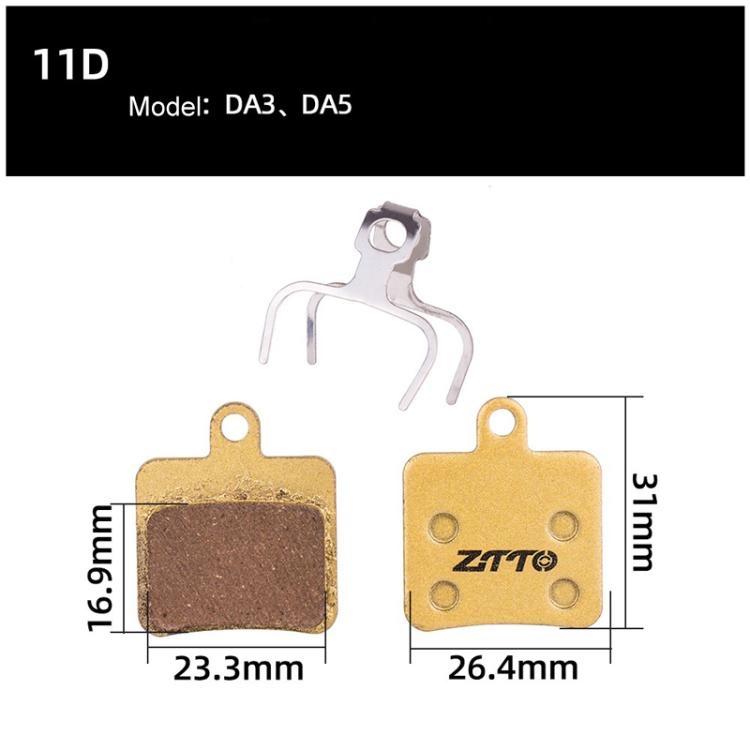 2pairs ZTTO Mountain Bike Full Metal Copper Base Lining Oil Disc Block Brake Pad, Model: MJ-11D by ZTTO
