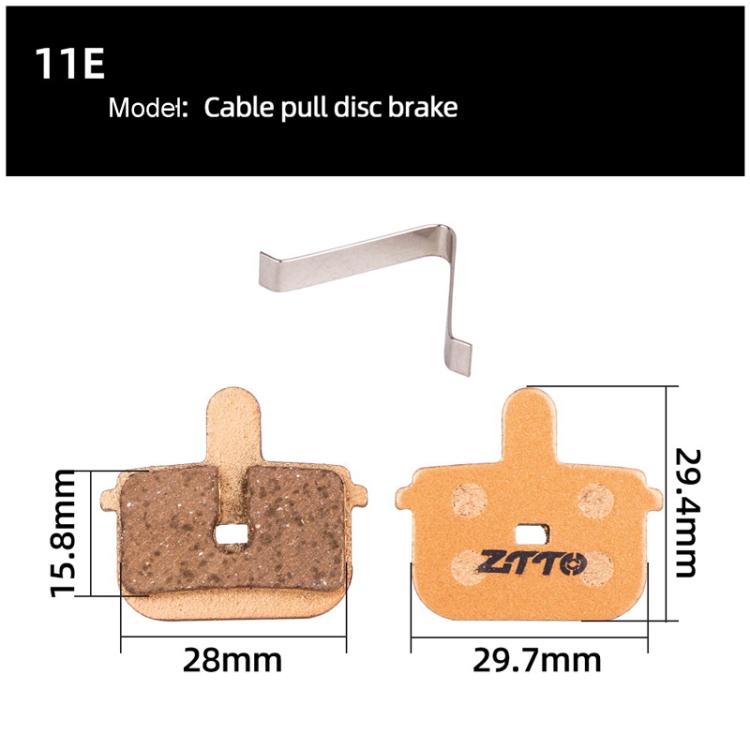 2pairs ZTTO Mountain Bike Full Metal Copper Base Lining Oil Disc Block Brake Pad, Model: MJ-11E by ZTTO