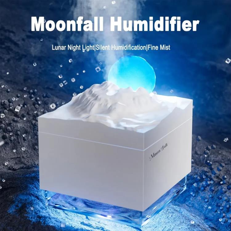 Moonfall Humidifier Aroma Diffuser Large Fog With Night Light Desktop Ornament(White) by bashfashion