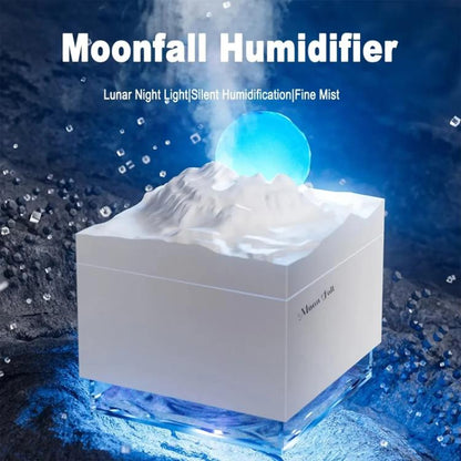 Moonfall Humidifier Aroma Diffuser Large Fog With Night Light Desktop Ornament(White) by bashfashion