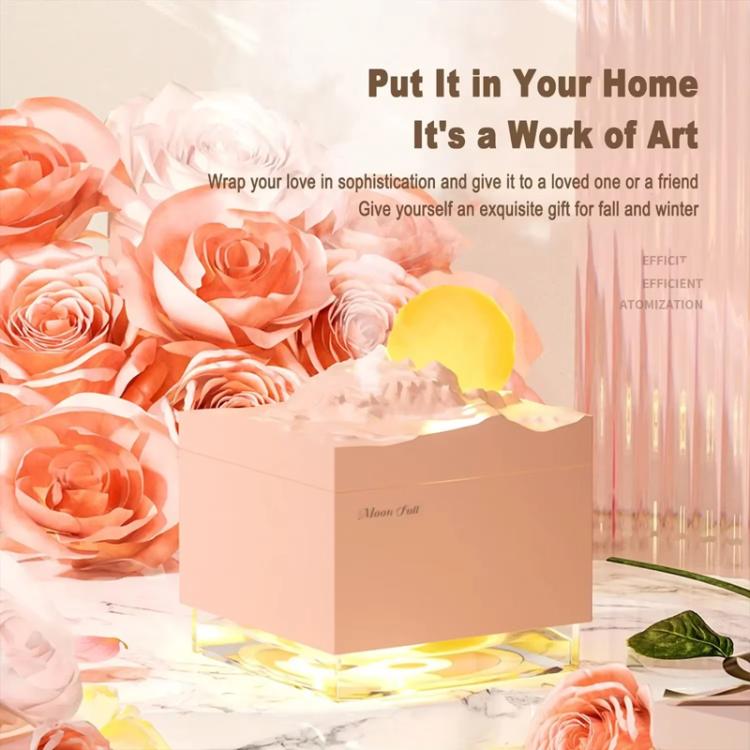 Moonfall Humidifier Aroma Diffuser Large Fog With Night Light Desktop Ornament(Pink) by bashfashion