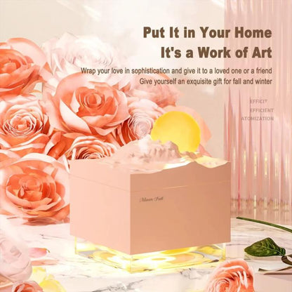 Moonfall Humidifier Aroma Diffuser Large Fog With Night Light Desktop Ornament(Black) by bashfashion