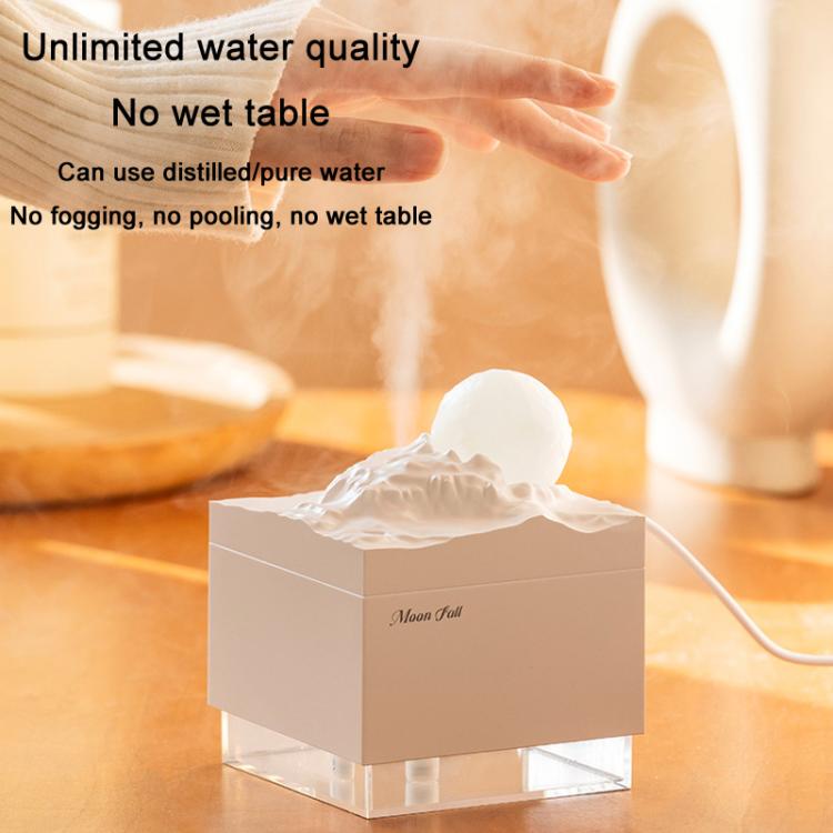 Moonfall Humidifier Aroma Diffuser Large Fog With Night Light Desktop Ornament(White) by bashfashion