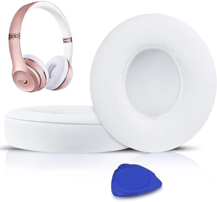For Beats Solo3 / Solo2 Headphones Ear Pads Sponge Cover, Spec: Wireless White by bashfashion