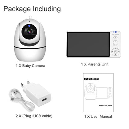 5 inch 1080P HD Baby Watcher Baby Monitor Camera UK Plug by bashfashion