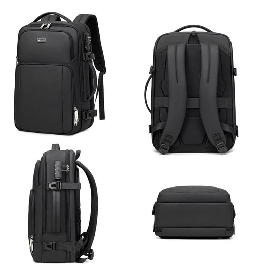 Wiersaam Men Anti-Theft Business Laptop Backpack 15.6 Inch Computer Bag With USB & Type-C Charging Ports(Black) by Wiersaam