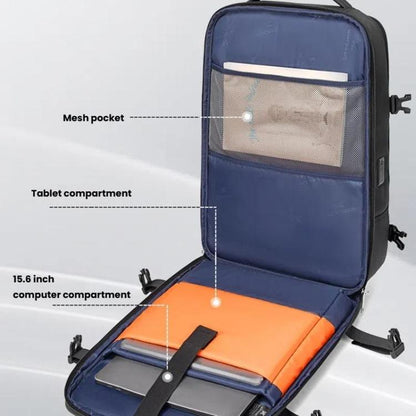 Wiersaam Men Anti-Theft Business Laptop Backpack 15.6 Inch Computer Bag With USB & Type-C Charging Ports(Black) by Wiersaam