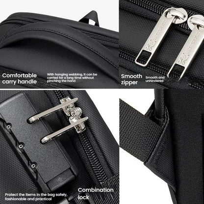 Wiersaam Men Anti-Theft Business Laptop Backpack 15.6 Inch Computer Bag With USB & Type-C Charging Ports(Black) by Wiersaam