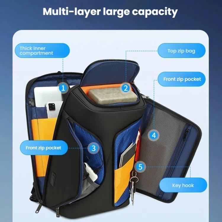 Wiersaam Men Anti-Theft Business Travel Backpack Water-Resistant Laptop Backpack With USB Charging Port(Gray) by wiersaam