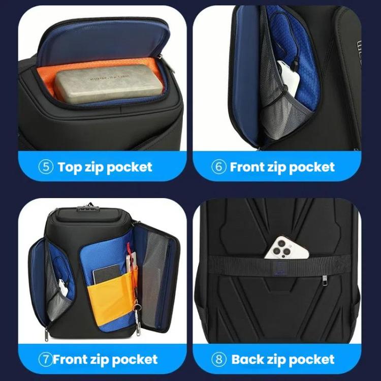 Wiersaam Men Anti-Theft Business Travel Backpack Water-Resistant Laptop Backpack With USB Charging Port(Black) by wiersaam