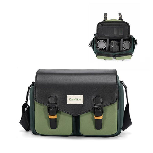 Cwatcun D99 Medium Shoulder Camera Bag Multi-functional Casual Color Clash Lightweight Storage Bag by Cwatcun