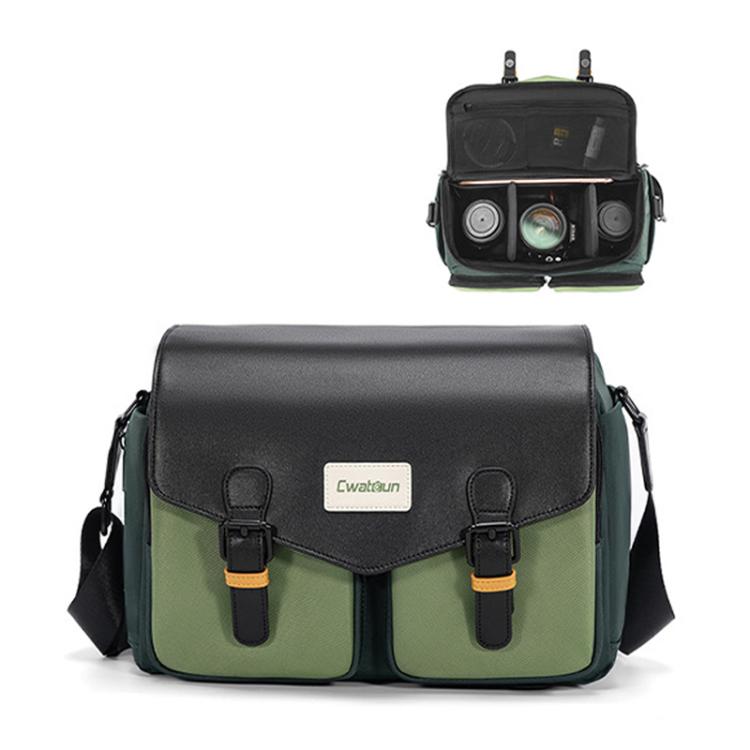 Cwatcun D99 Large Shoulder Camera Bag Multi-functional Casual Color Clash Lightweight Storage Bag by Cwatcun