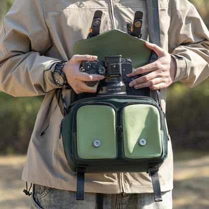 Cwatcun D99 Small Shoulder Camera Bag Multi-functional Casual Color Clash Lightweight Storage Bag by Cwatcun