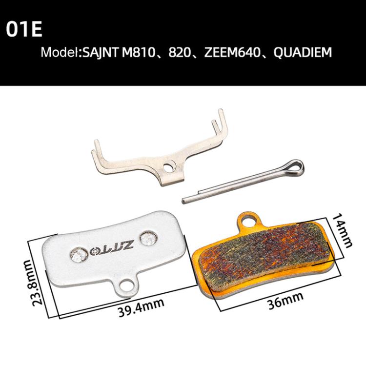 2pairs ZTTO Bicycle Metal Sintered Cable Mountain Road Bike Electrical Scooter Disc Brake Linings, Style: 01E by ZTTO