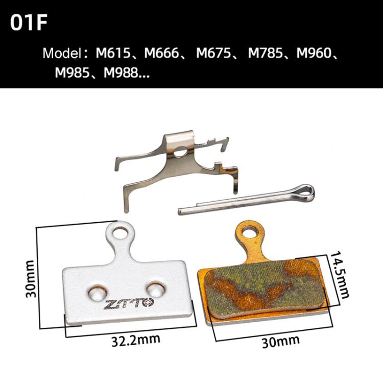 2pairs ZTTO Bicycle Metal Sintered Cable Mountain Road Bike Electrical Scooter Disc Brake Linings, Style: 01F by ZTTO