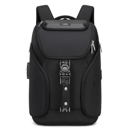 Wiersaam WY68173 Men Waterproof Anti-Theft Business Backpack With Lock & USB Ports(Black) by wiersaam