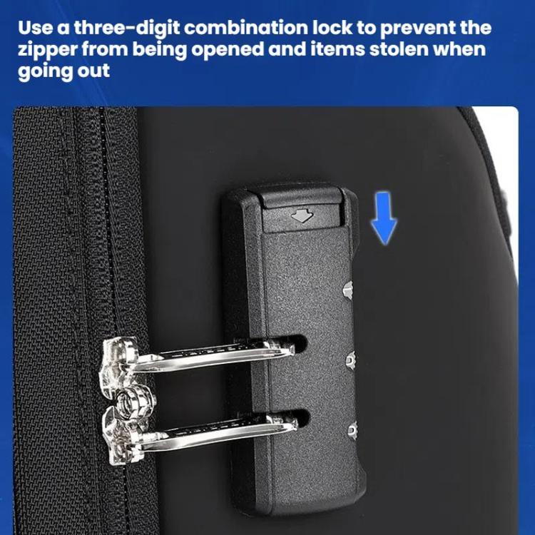 Wiersaam WY68173 Men Waterproof Anti-Theft Business Backpack With Lock & USB Ports(Black) by wiersaam