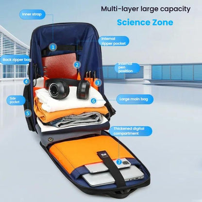 Wiersaam WY1350 Men Anti-Theft Business Backpack Laptop Bag For Travel With Password Lock(Space Gray) by wiersaam