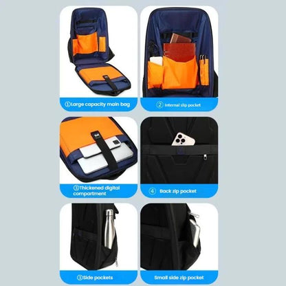 Wiersaam WY1350 Men Anti-Theft Business Backpack Laptop Bag For Travel With Password Lock(Space Gray) by wiersaam