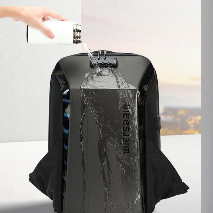 Wiersaam WY1350 Men Anti-Theft Business Backpack Laptop Bag For Travel With Password Lock(Space Gray) by wiersaam