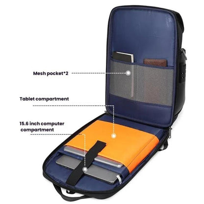 Wiersaam WY1200 Men Waterproof Anti-Theft Business Backpack Multiple Organizer Compartments(Black) by wiersaam